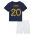 Maillot de foot France Kingsley Coman #20 Domicile vêtements enfant Monde 2022 Manches Courtes (+ pantalon court)